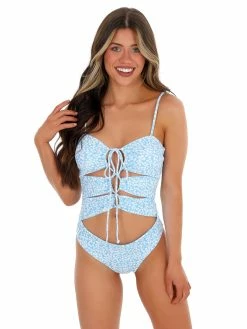 Sunday Brunch Take Me Away Blue Daisy One Piece Swimsuit Sale