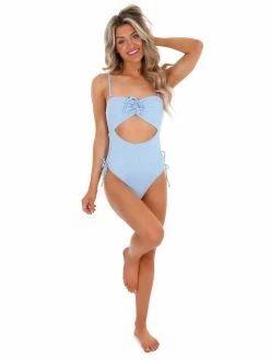 Sunday Brunch Walking On Sunshine Blue One Piece Swimsuit Sale