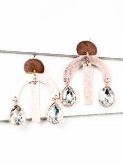 Accessories Geometric Rose Gold Teardrop Dangle Earrings