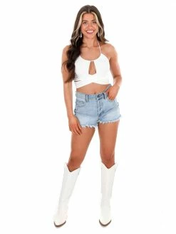 Love Tree Bright Moments Halter Crop Top Tops