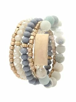 Jewelry Multi Natural Stone Stretch Bracelet Set