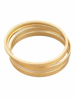 Fame Accessories Four Piece Metal Bangle Bracelet Set Bracelets