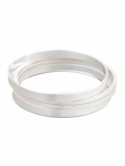 Fame Accessories Four Piece Metal Bangle Bracelet Set Bracelets