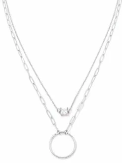 Jewelry Necklaces Layered Ring Gem Pendant Necklace