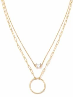 Jewelry Necklaces Layered Ring Gem Pendant Necklace