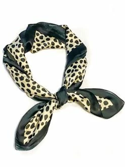 Accessories Satin Leopard Square Scarf