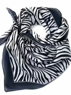 Accessories Trendy Zebra Satin Hair Scarf
