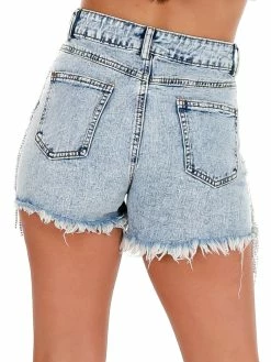 Blue B Sale Last Forever Rhinestone Side Denim Shorts