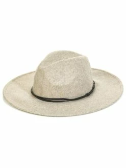 Accessories Fall Vibes Taupe Leather Trim Hat