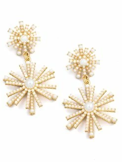 Rough Sketch Pearl Firework Drop Earrings