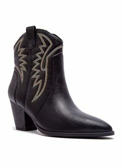 East Lion Corp Booties Zane Black Western Ankle Bootie