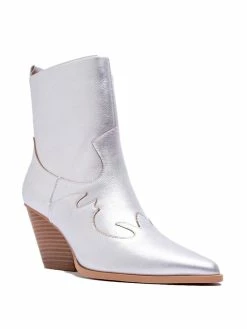 East Lion Corp Romi Silver Western Ankle Bootie