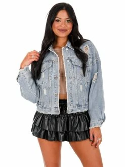 Blue B Like A Love Song Sparkling Denim Jacket