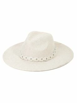 Fame Accessories Hats Unique Faux Leather Strap Fedora Hat