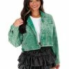 Blue B For You Rhinestone Fringe Jacket