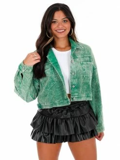 Blue B For You Rhinestone Fringe Jacket