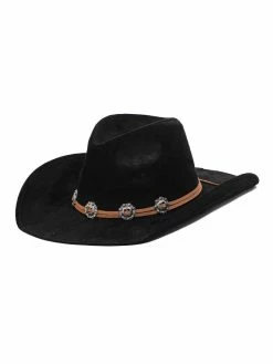 Fame Accessories Hats Metallic Flower Charm Band Cowboy Hat