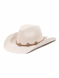 Fame Accessories Hats Metallic Flower Charm Band Cowboy Hat
