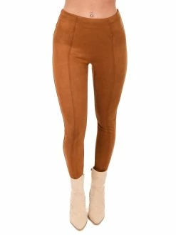 Spanx Rich Camel Faux Suede Leggings