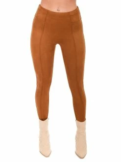 Spanx Rich Camel Faux Suede Leggings