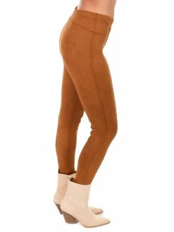 Spanx Rich Camel Faux Suede Leggings
