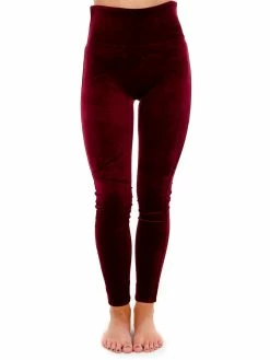 Spanx Rich Burgundy Velvet Leggings