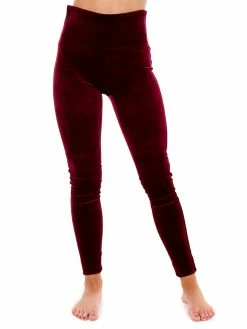 Spanx Rich Burgundy Velvet Leggings
