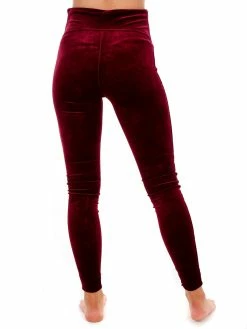 Spanx Rich Burgundy Velvet Leggings