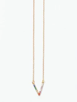 Accessories Deep V Rainbow Necklace