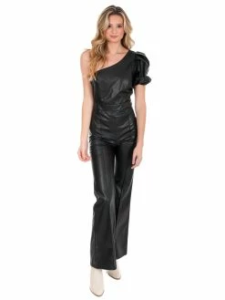 Flying Tomato Take A Chance Leather Jumpsuit
