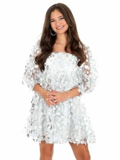 Coupon 👏 Storia Love Lockdown Silver Daisies Mini 👗 Dress 👗 Dresses 🛒 14 Storia Love Lockdown Silver Daisies Mini Dress Dresses