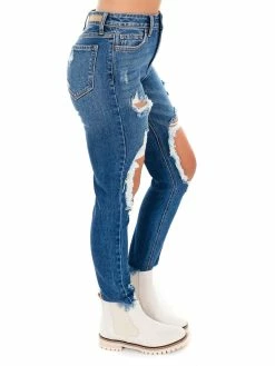 Cello Step Up Medium High Rise Cut Out Skinny Jean