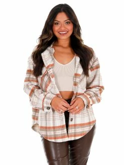 Love Tree Pretty In Plaid Shacket Tops