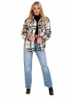 Love Tree Pretty In Plaid Shacket Tops