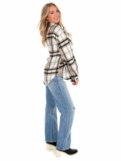 Love Tree Pretty In Plaid Shacket Tops