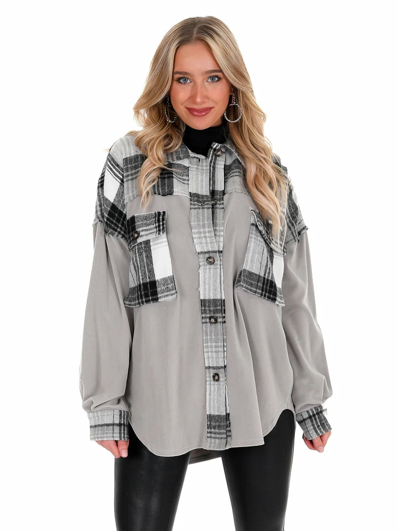 Cheap 🎉 Illa Illa Daydreaming Fleece Contrast Shacket 🤩 3 Illa Illa Daydreaming Fleece Contrast Shacket