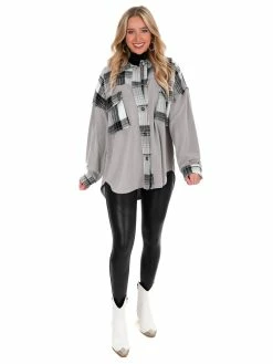 Cheap 🎉 Illa Illa Daydreaming Fleece Contrast Shacket 🤩 24 Illa Illa Daydreaming Fleece Contrast Shacket