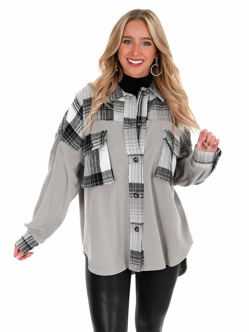 Cheap 🎉 Illa Illa Daydreaming Fleece Contrast Shacket 🤩 1 Illa Illa Daydreaming Fleece Contrast Shacket