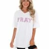 Josie's Boutique Pray Chenille Letter T-Shirt