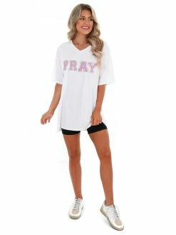 Wholesale 🔥 Josie's Boutique Pray Chenille Letter T-Shirt ⌛ 11 Josie's Boutique Pray Chenille Letter T-Shirt