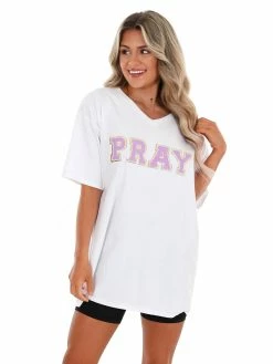 Wholesale 🔥 Josie's Boutique Pray Chenille Letter T-Shirt ⌛ 8 Josie's Boutique Pray Chenille Letter T-Shirt