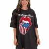 Livy Lu Rolling Stones USA Flag Lick Off Oversized Distressed Tee