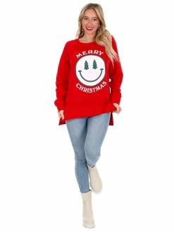 Pressbox Merry Christmas Smiley Pullover Sale