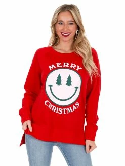 Pressbox Merry Christmas Smiley Pullover Sale