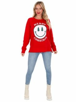 Pressbox Merry Christmas Smiley Pullover Sale