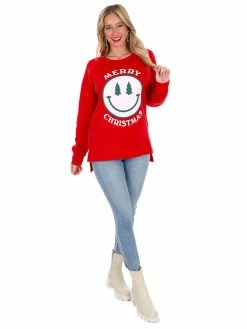 Pressbox Merry Christmas Smiley Pullover Sale