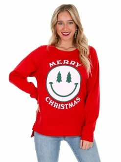 Pressbox Merry Christmas Smiley Pullover Sale