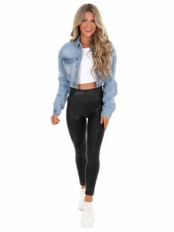 Cheapest 😍 Love Tree Apparel Chenille TENN Elastic Cropped Denim Jacket 🔥 12 Love Tree Apparel Chenille TENN Elastic Cropped Denim Jacket