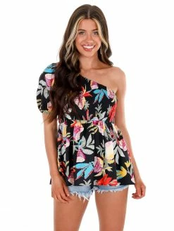 Jodifl Easy To Love Floral One Shoulder Top Sale