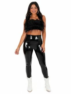 Blue B Girly Girl Fur Cami Crop Top Tops